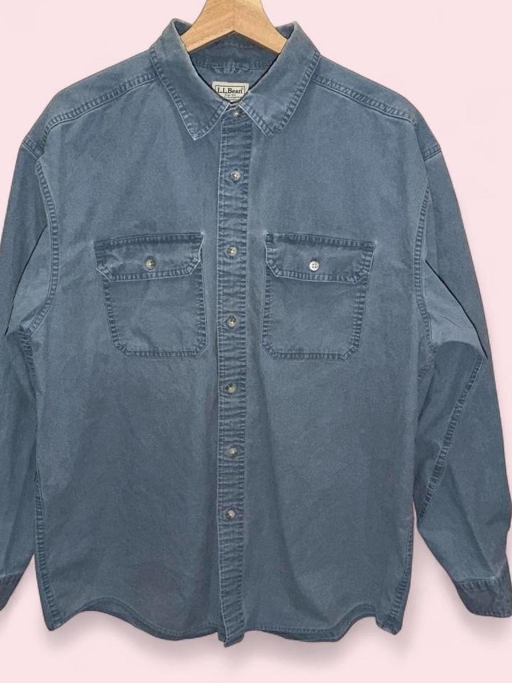 L.L. Bean Men's Slate Blue Casual Button-Down Shirt Size L